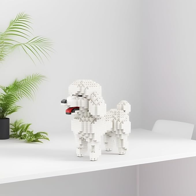 Larcele Mini Building Blocks Animal Set DIY Micro 3D Building Toy Bricks790 Pieces KLJM-05(Teddy in White)