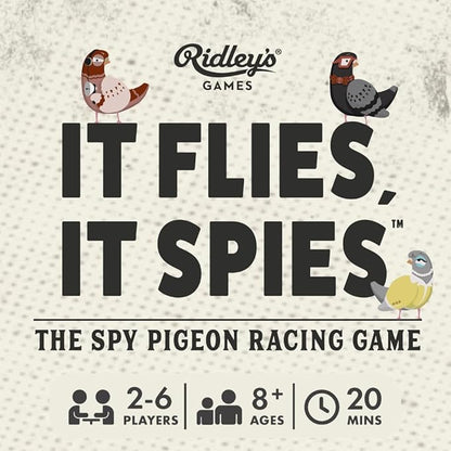 Ridley's Games: If Flies It Spies | The Spy Pigeon Racing Game | Family Strategy Game | for 2-6 Players and Age 8+ with a 20-Minute Playtime