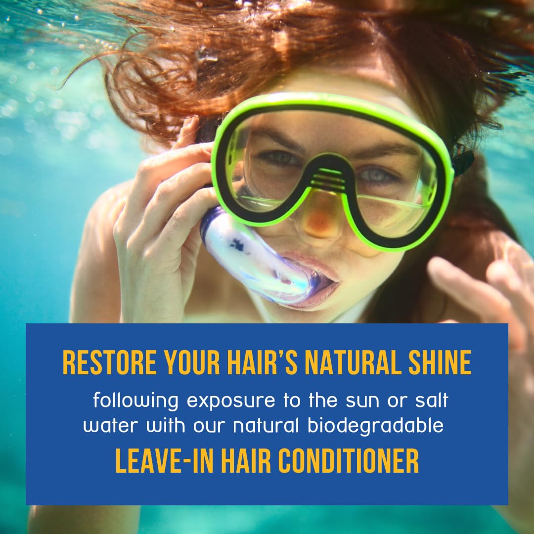 Leave-In Hair Conditioner Detangles & Replenish Hair Moisture Natural Reef Safe Formula - Sulfate and Paraben Free with UV Protection by Stream2Sea