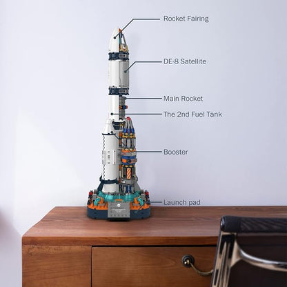 JMBricklayer Space Rocket Building Sets for Adults 70110 Spaceship Exploration Space Toys Space Shuttle Rocket Ship Collectible Display Model Set Gifts for Adults