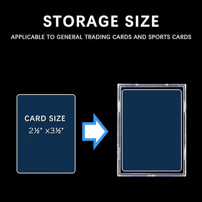30-Pack Slim Card Holders - UV Protection Hard Plastic Cases for Sports Cards Baseball Cards Collectibles Anti-Scratch Trading Card Sleeves with Secure Closure