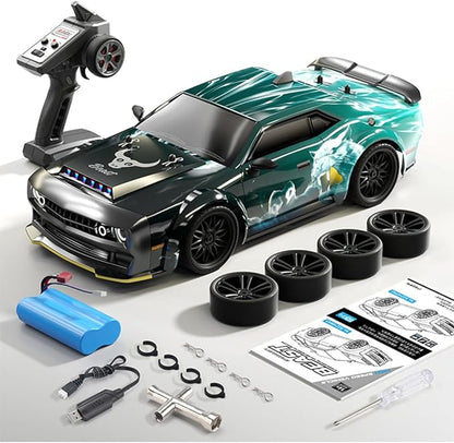 SG216 1/16 RC Drift Car for Adults 2.4G Full-Proportional 4WD Mini Remote Control Racing Car with LED Lights 40KM/H Electric 1 Battery Sports Cars Toy Gift -RTR/Carbon Brush