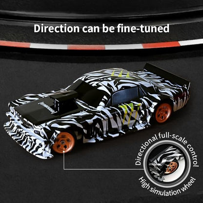 1/43 Mini RC Drift Car 2.4GHz RTR Full Proportional Remote Control Cars 4WD High Speed Racing Lights Kit and Racing Tires (4304)