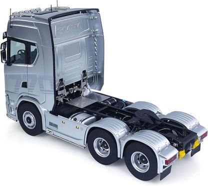 KABOLITE 1/14 6x6 770S 100 RC Tractor Truck Lorry Car 2Speed Gearbox Differential Lock RTR Model for Adult(Silver) Fit with Semi Trailer Flatbed 1502 TH16848 1/14 2Axle Trailer TH01024