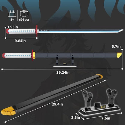 TOY PLAYER Demon Sword Toy Building Set 710Pcs Toy Building Set Toy Compatible with Lego Anime Katana Building Set Gift for Anime Fans