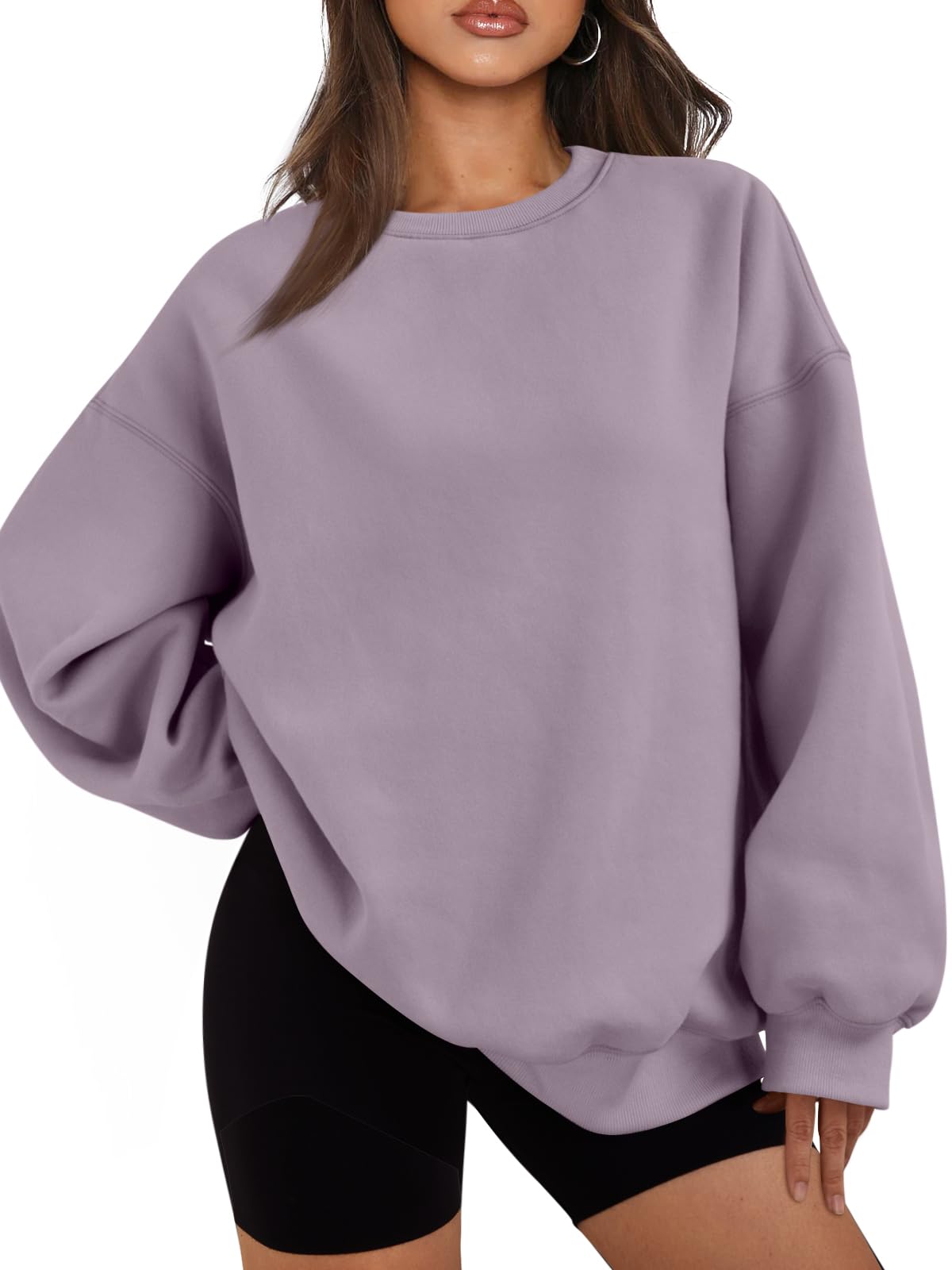 EFAN Womens Oversized Sweatshirts Hoodies Fleece Crewneck Sweaters Casual Tops Comfy Fall Fashion Outfits Winter Clothes 2025