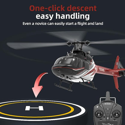 6 Channel Remote Control Helicopter with Brushless Motors Altitude Hold Gyro Optical Flow Positioning Function 2.4GHz Aileronless Mini Aircraft Toy for Beginners Teens Adults