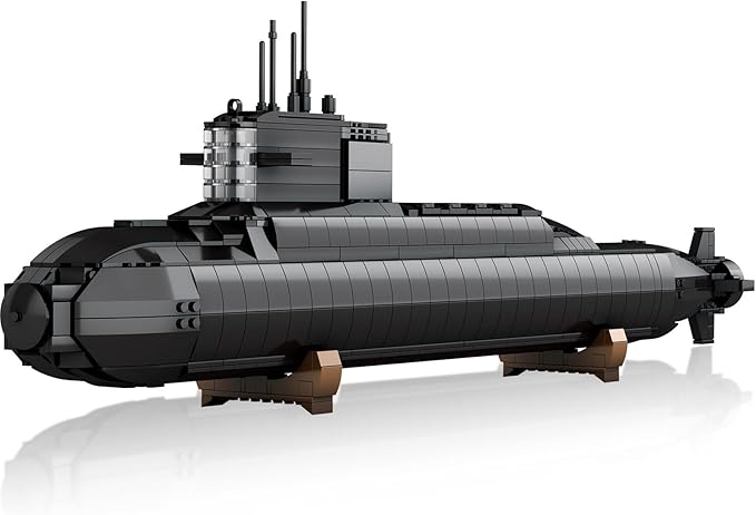 Brihappen Nuclear Submarine Model Building Kit for Adult Boys 14+ (1498 Pieces) - Military Battleship Model with Light Building Home Office Collection Birthday Gifts for Building Blocks Lover