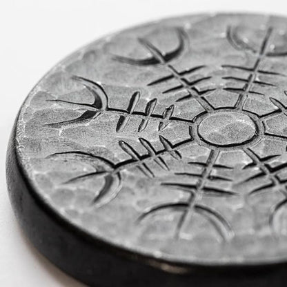 Norse Dual Stave in Iron Vegvisir and Helm of Awe