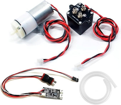 RC Car Simulation Exhaust Smoke Generator 1/10 Metal Generation Exhaust with Split Air Pump and Smoke Control Circuit Board RC Car Accessory for Axial SCX10 III 1/10