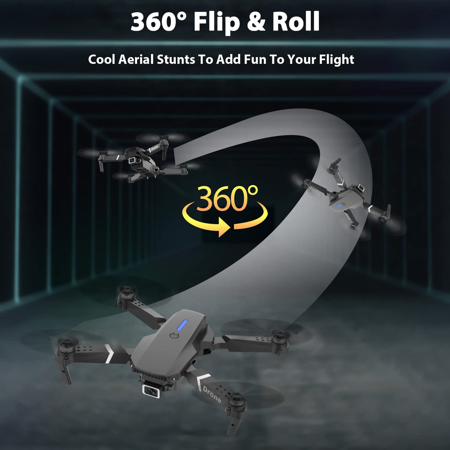 MOCVOO Drone With Camera for Adults Beginners Kids, Foldable RC Quadcopter, Toys Drone, 1080P FPV Video, 2 Batteries, Carrying Case, One Key Start, Headless Mode, Waypoints fly, 360° Flips
