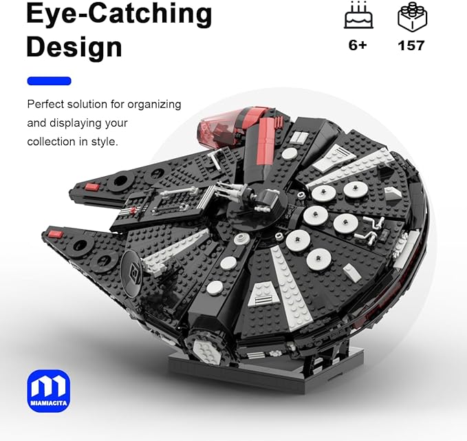 Display Stand for Lego Millennium Falcon 75389 75257 Upgraded Bracket for The Dark Falcon 75389 Strong Construction Stand Building Set with Clearer Instructions for Fans Adults Kids