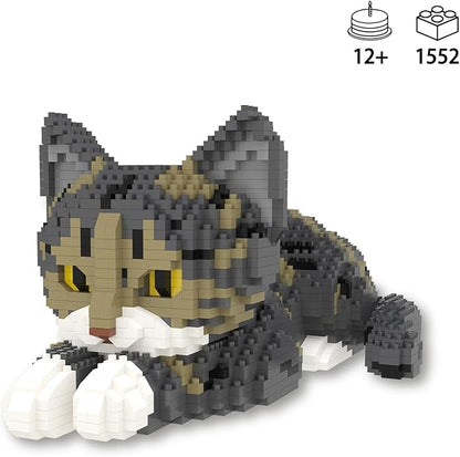 Larcele Micro Building Blocks Set DIY Mini Building Toy Bricks for Age Over 12 Years 1552 Pieces KLJM-05 (Chinese Li Hua Cat)