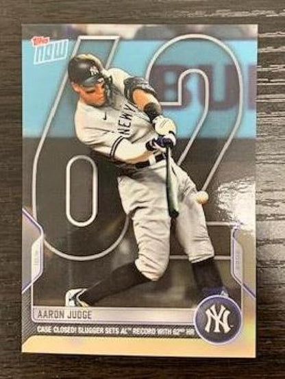 2022 Topps NOW #1012 Aaron Judge (62 HRs Home Runs American League Record) MLB Baseball Trading Card New York Yankees
