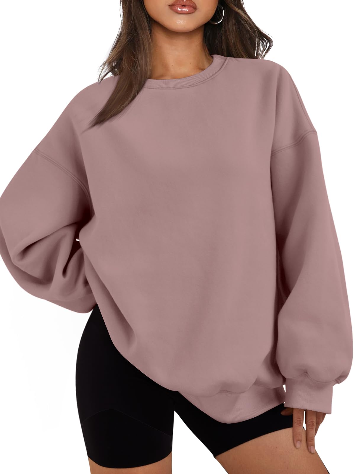 EFAN Womens Oversized Sweatshirts Hoodies Fleece Crewneck Sweaters Casual Tops Comfy Fall Fashion Outfits Winter Clothes 2025