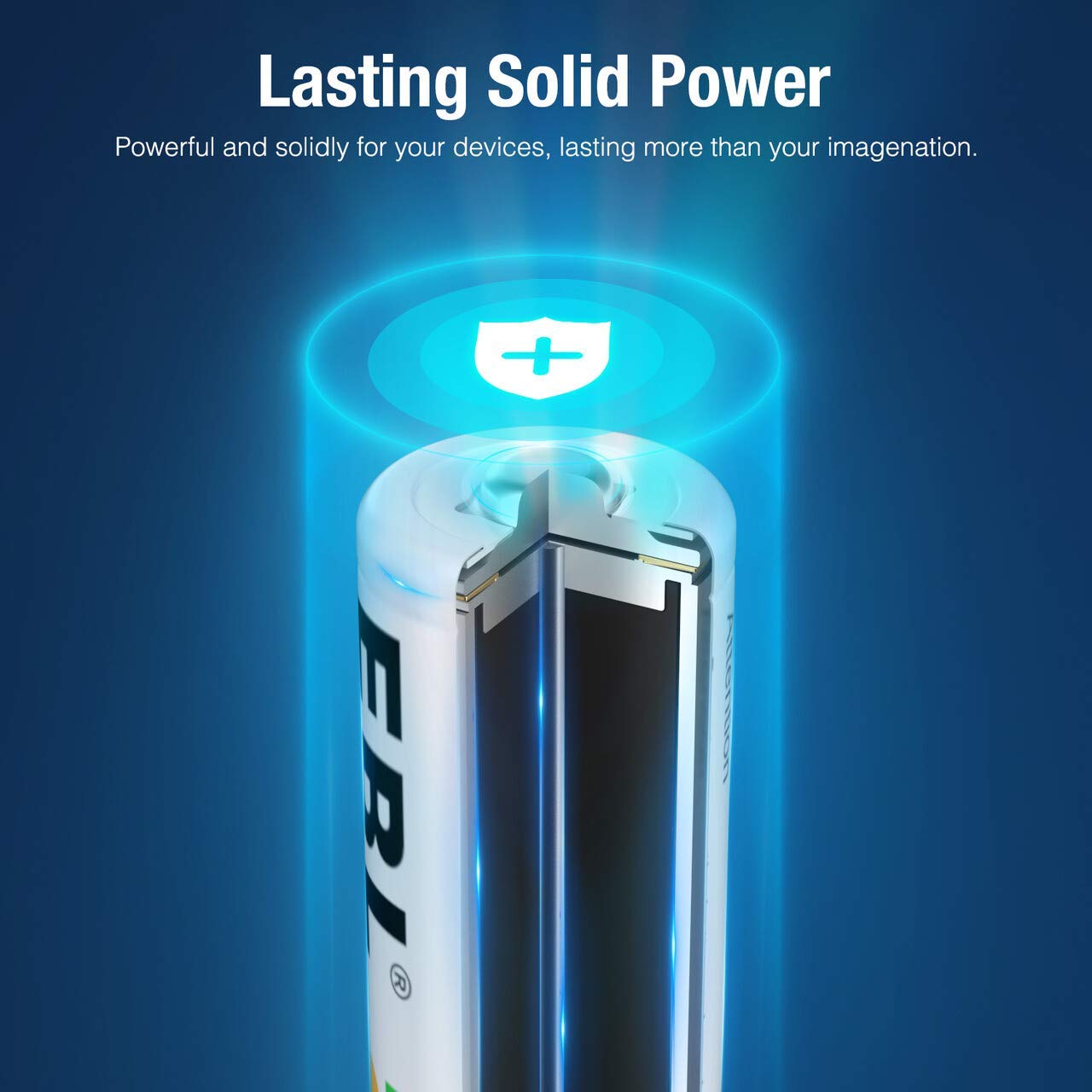EBL AA Rechargeable Batteries 2800mAh Ready2Charge Quality AA Batteries - 16 Counts