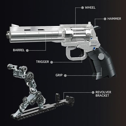 Building Blocks Gun Revolver Set 631 PCS Brick Pistol Model Kit with Roses Creative Mechanical Block Gun Compatible with Lego 853792 Accessory Toy for Kid &amp Adults Home Decor