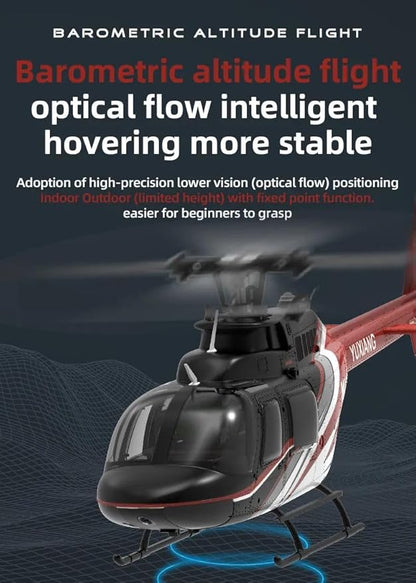 Hanll YUXIANG F08 Bell 206 RC Helicopter for Adults 1/27 2.4G 6CH Brushless Direct-Drive 6G Flybarless RC Helicopter with 6-Axis Gyro Optical Flow Positioning RTF/ 1 Battery