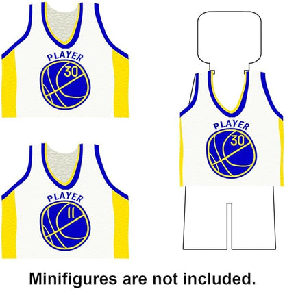 Building Blocks - Basketball Court Baseplates and Sets of 2 Basketball Hoop Basketball Goal Building Bricks for Basketball Game - Compatible with Major Brands (Basketball Playset/Blue)
