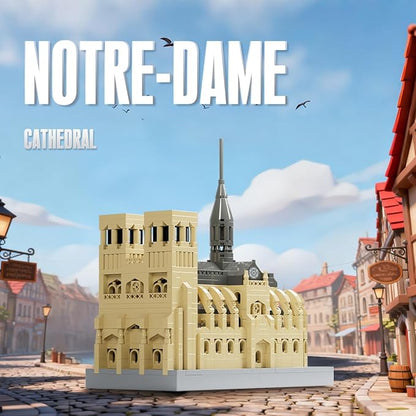 HOOLEDAY Micro Mini Notre Dame Cathedral Building Block Set Famous Architecture 1038 Pieces Gifts for Adults
