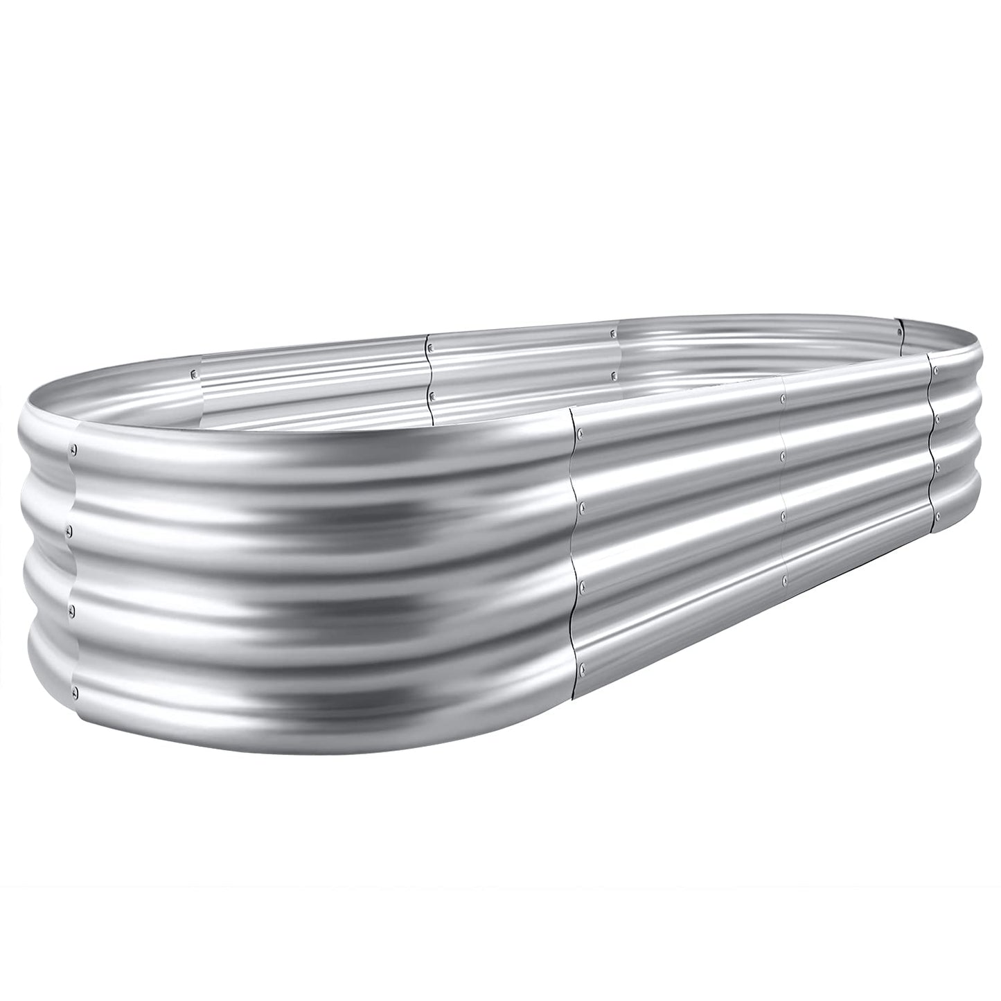 Land Guard 8×4×1 ft Galvanized Raised Garden Bed Kit，Raised Garden Boxes Outdoor, Oval Metal Raised Garden Beds for Vegetables……