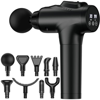 APHERMA Massage Gun, Muscle Massage Gun for Athletes Handheld Electric Deep Tissue Back Massager, Percussion Massage Device for Pain Relief with 30 Speed Levels 9 Heads