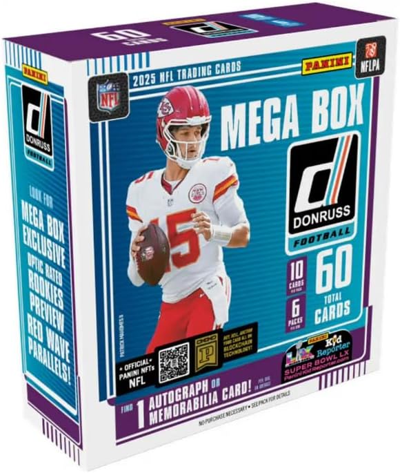 2025 Donruss Football Trading Cards Mega Box (60 Cards) (Downtown)