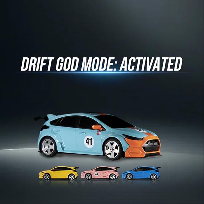 Mini RC Car with HD FPV Camera 1:43 Scale RC Drift Car for 25+ Mins Play 2.4GHz FPV Rc Car with LED Ambient Lights &amp Gyro Mini Racing Toys for Adults (RTR FPV Goggles Version/Yellow)