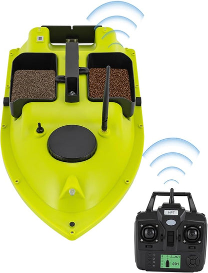 RC Bait Boat 600m/1968ft Long-Distance Control Surf Fishing Bait Boat 4.4LBS Loading Capacity with Dual 5200mAh Battery and LCD for Lake/Ocean Angling Auto Navigation (Green)