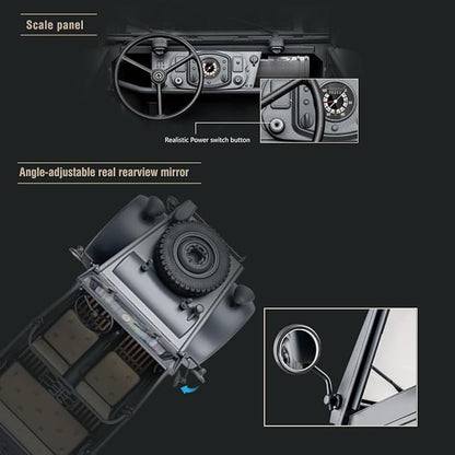FCXㅤ ROCHOBBY 1/12 TYPE82 RC Crawler Remote Control RC Rock Crawler with 2 Speed Switch 4WD/RWD Switch for Adult