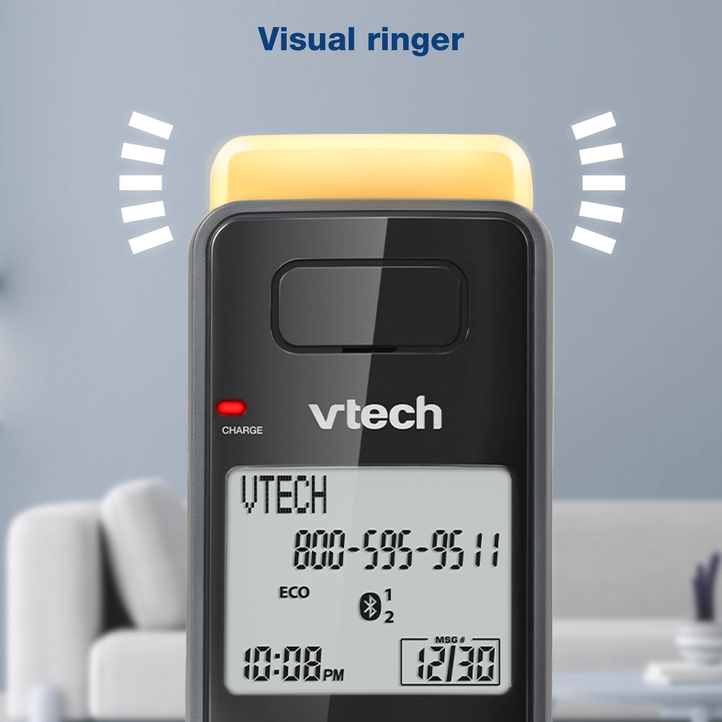 VTech IS8128-51 Super Long Range 5-Handset DECT 6.0 Cordless Phone for Home with Answering Machine, 2300 ft Range, Call Blocking, Bluetooth Connect to Cell, Intercom