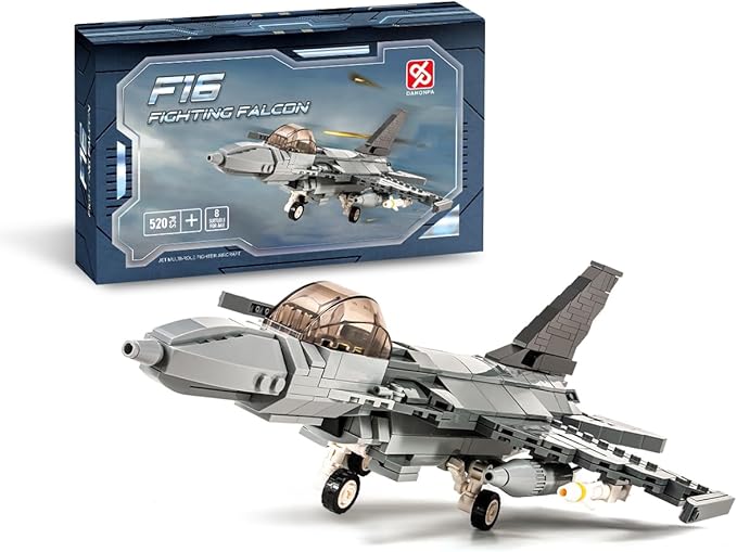 DAHONPA F-16 Fighting Falcon Military Army Airplane Building Bricks Set 520 Pieces Air-Force Build Blocks Toy Gift for Kid and Adult.