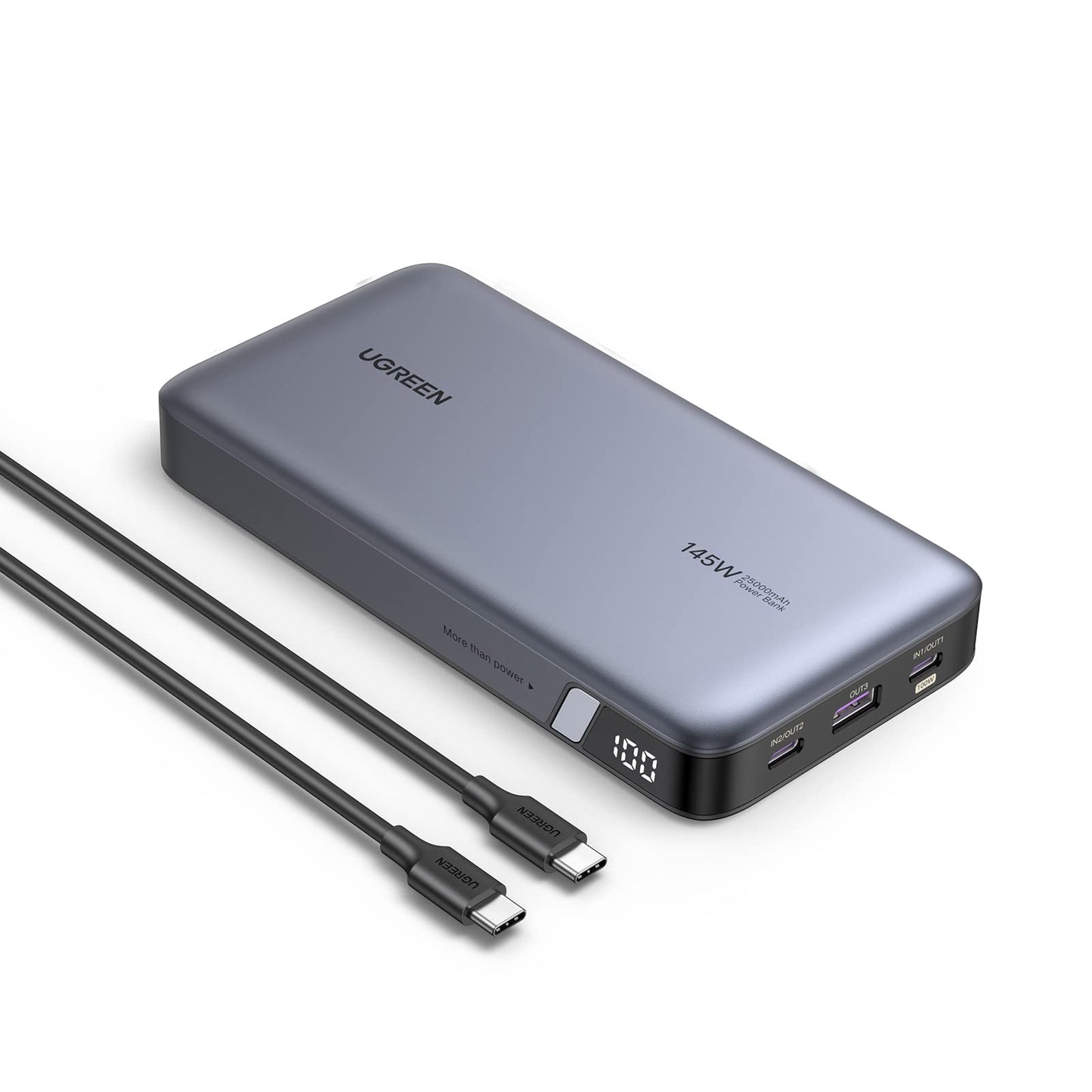 UGREEN Power Bank 25,000mAh 145W Laptop Portable Charger, Nexode 3-Port USB C PD Battery Pack, for MacBook Pro/Air, Dell XPS, iPhone 16/15/14, Galaxy S24, Steam Deck, iPad, and More