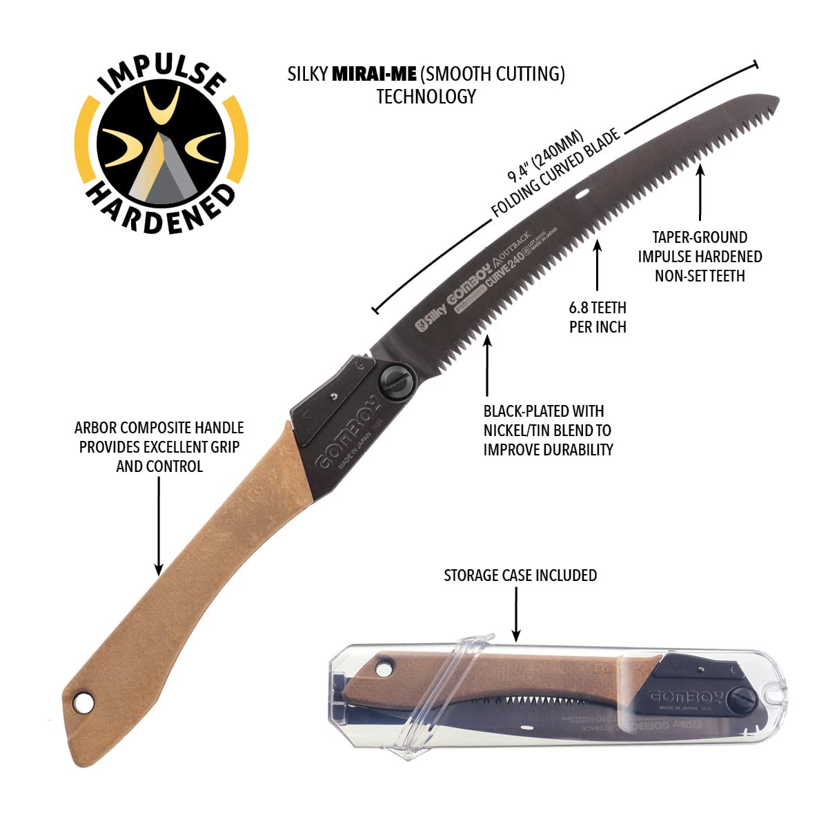 Silky Professional Gomboy Curve 240mm Large Teeth Outback Edition (752-24)