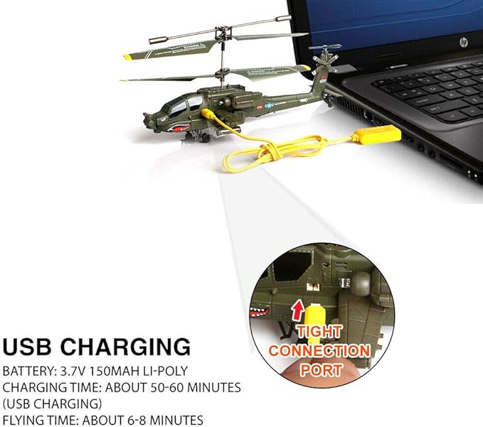 POCO DIVO Apache AH-64 Helicopter RC Flight Infrared 3CH AH64 S109 Gyro Military Aircraft Model S109G
