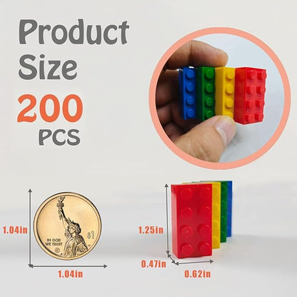 500 Piece Classic Small Building Bricks 2x4 Bulk Bricks STEM Creative Building Toys Red Yellow Blue Green(Small Bricks 1.25x0.62x0.47 in)