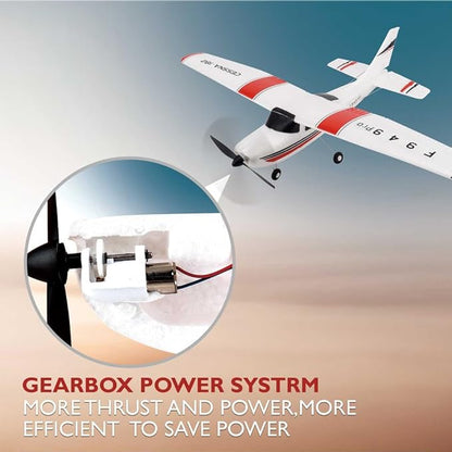 RC Airplane F949pro RC Plane 1020 Motor 3CH 2.4GHZ EPP RC Plane for Adults CESSNA-182 3D6G Gyroscope RTF RC Glider Planes with 2 Batteries Replaceable Parts (2BSL+ Motor)