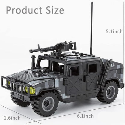 Military Vehicles Building Blocks Sets Compatible with Lego Military Off-Road Vehicle Set Army Model Kit STEM Toys for Boys Kids and Teens Ages 8-14(Black)