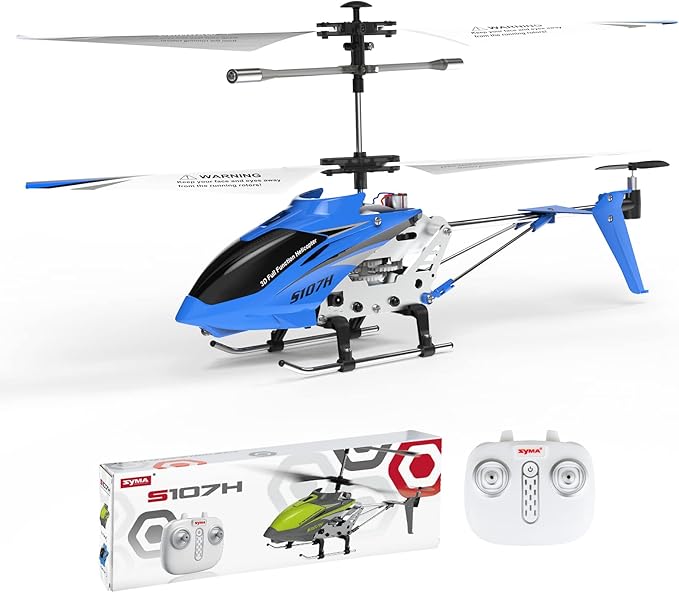 Cheerwing Remote Control HelicopterSYMA S107H Mini RC Helicopter with GyroAltitude Hold One Key Take Off/Landing for Adults Kids(Blue)