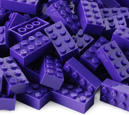 Feleph 2x4 Bricks Dark Purple 320 Pieces Parts Classic Building kit Creative Play Set Basic Blocks Toy Accessories Compatible with 3001 Major Brands
