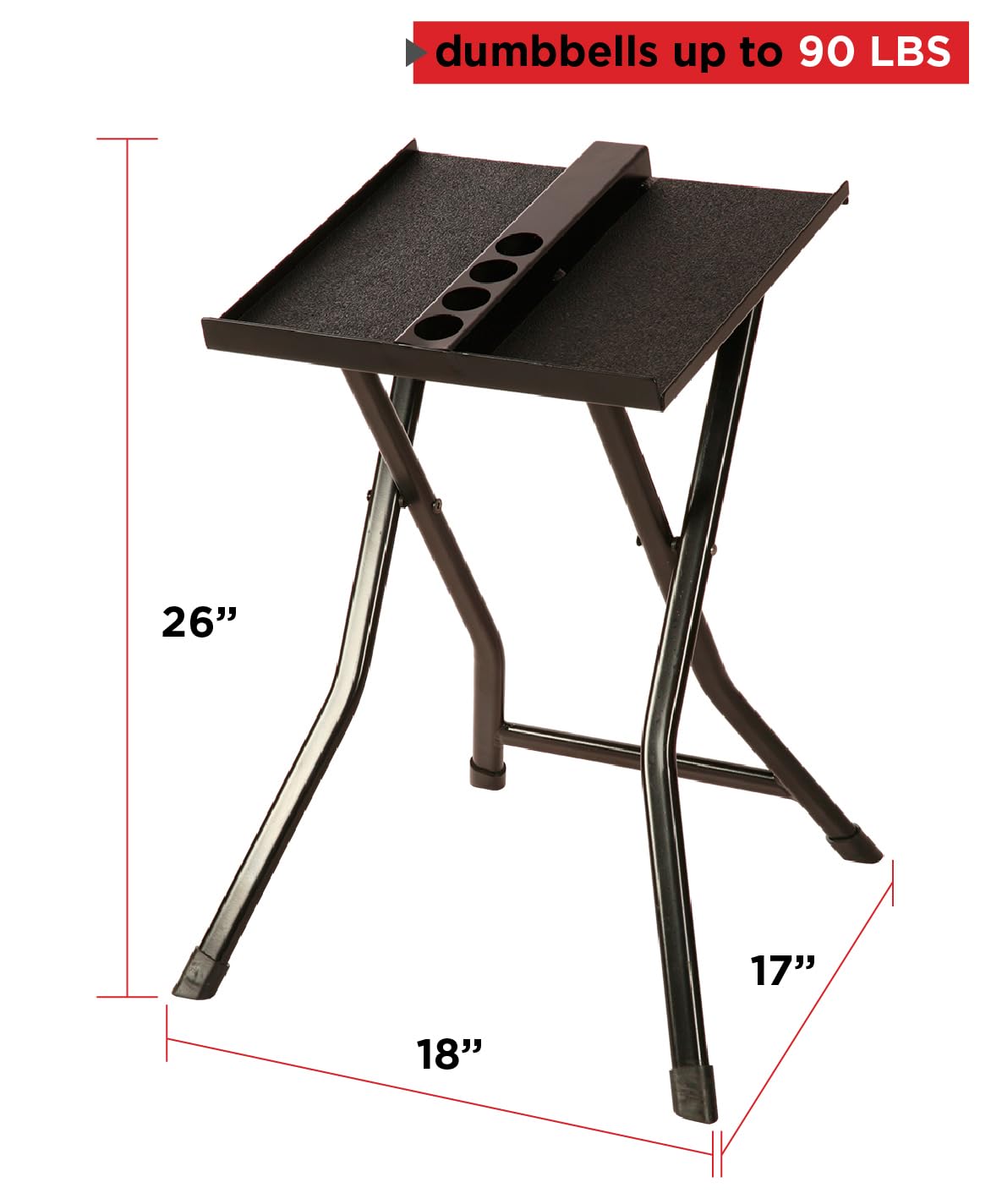 PowerBlock Large Compact Stand, Dumbbell Rack & Weight Rack, Folds Flat for Easy Storage, Use Expandable Dumbbells, Home Gym Strength Training