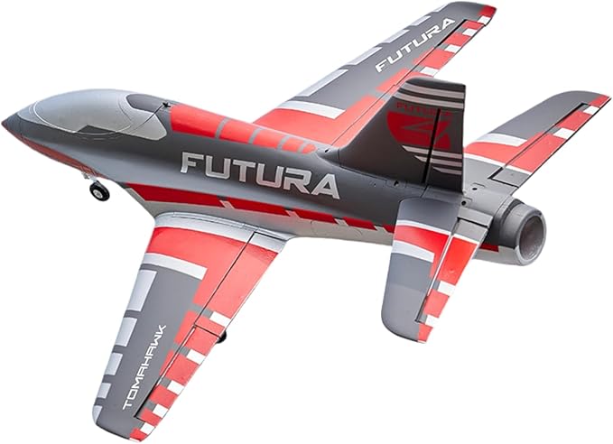 FMS Rc Jets Futura 64MM EDF Sport Jet RED rc Airplanes for Adults for Trainers EDF for Beginners 6 Channel Remote Control Planes PNP(NO Transmitter Batteries and Charger)