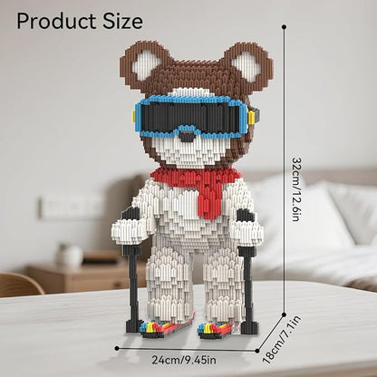 DAHONPA Animal Skating Cool Bear Micro Building Blocks Set (3650 Pieces) Gift for Adults and Kids