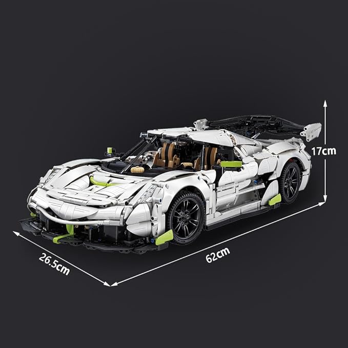 CaDA Master Fantasma Sports Car Building Set C61048W 1:8 Super Cars Brick Kit with 9-Speed Gearbox and Rear Wheel Steering V8 Racing Car Model for Adults Collectors (4346PCS)