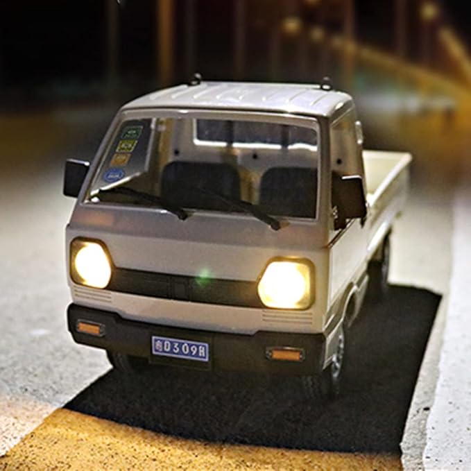 AMOC RC Mini-Truck WPL D12mini 1/16 2.4Ghz RC Car Mini-Van DIY Double Battery - White