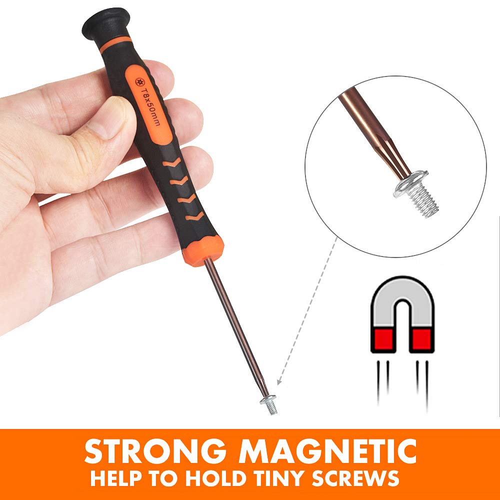 Torx Screwdriver Set of T2-T15, TECKMAN 10-Piece Magnetic Small Torx Security Screwdrivers with T2 T3 T4 T5 T6 T7 T8 T9 T10 T15 Star Screwdriver Tool Kit for Xbox,PS3,PS4,Knife,Computer & Other Device