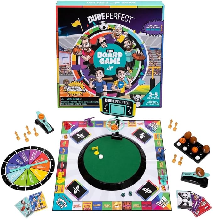 Dude Perfect Board Game 2-5 Player Challenging and Competitive Family Board Games Ideal Sports Board Games for Family Game Night Ages 4 and Above
