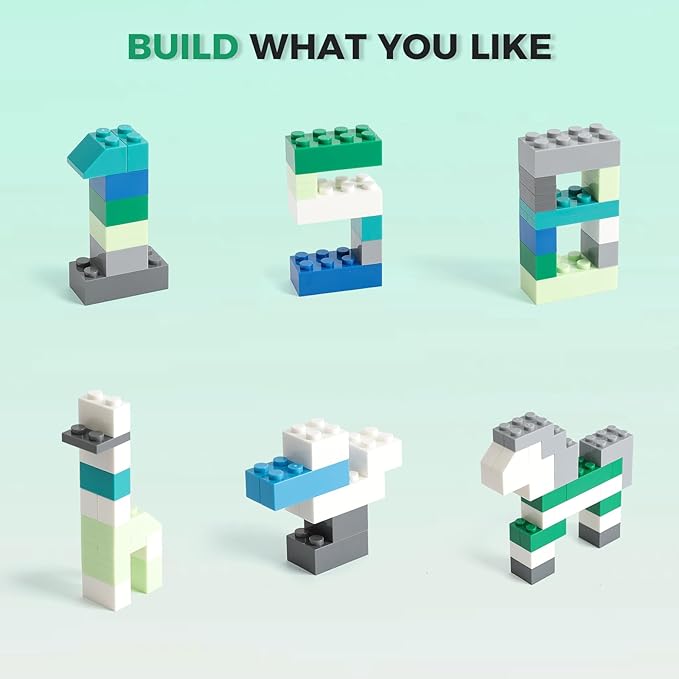 1500 Pieces Building Bricks Classic Bulk Small Blocks Classic Bricks Set Basic Building Blocks Compatible with All Major Brands(Natural Colors)