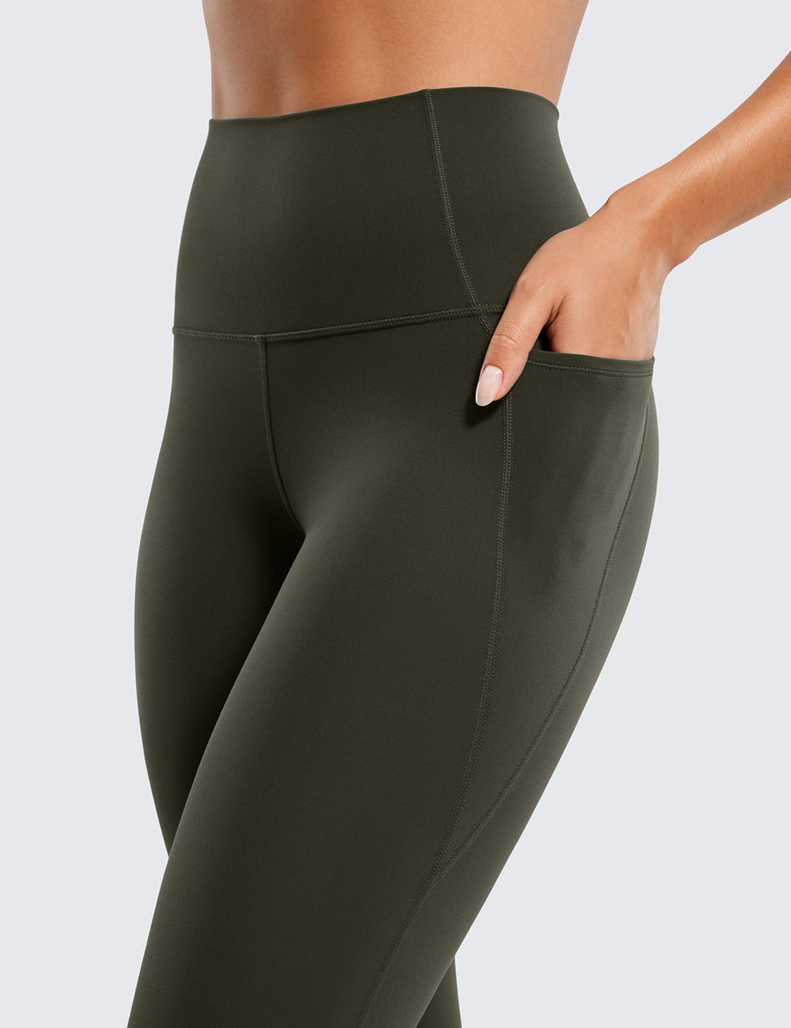 CRZ YOGA Womens Butterluxe Workout Leggings 28 Inches - High Waisted Gym Yoga Pants with Pockets Running Buttery Soft