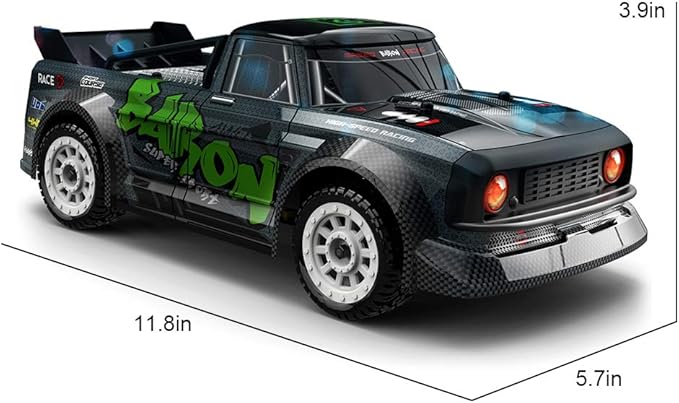 fisca 1/16 Remote Control High Speed Car 4WD RC Drifting Racing Cars Fast 20MPH Truck 2.4Ghz Off-Road 4X4 Buggy Car Speed &amp Steering Control Vehicle Toy with Lights for Kids and Adults